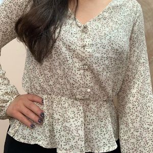 Sienna Sky floral button up blouse
